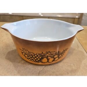 Pyrex Visions Cranberry Swirl Casserole Dish 475-B ‎ 2.5 Quart Round